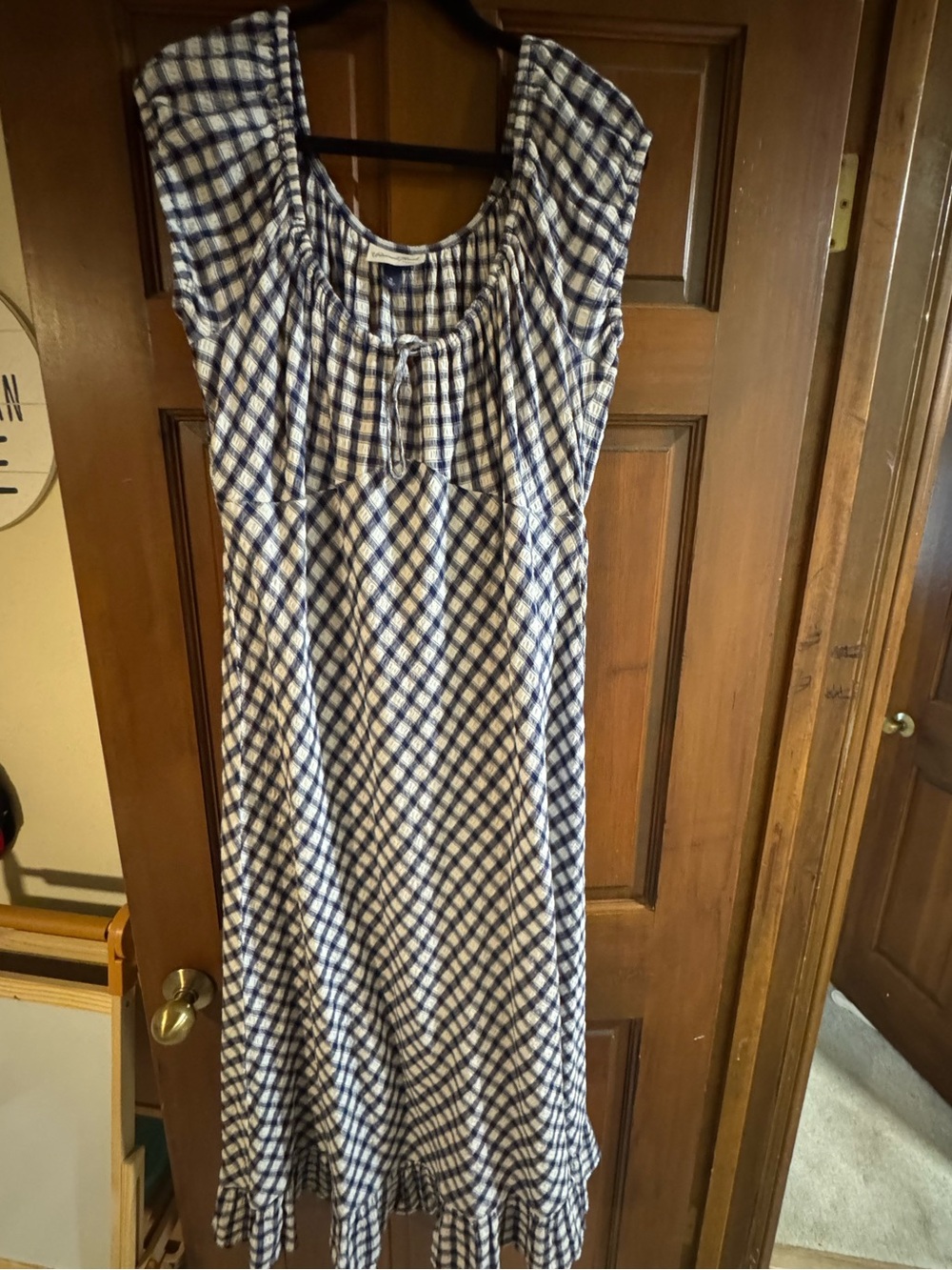 Universal Thread Blue and White Gingham Maxi Dress